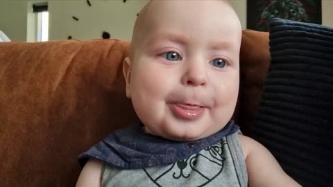 Baby boy makes crazy sounds