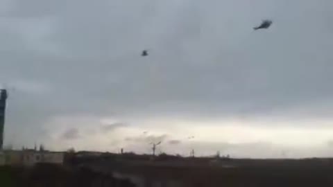 Russian Helicopters Fly Over Ukraine