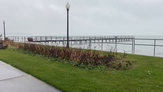 Rainy Day Bliss: Lakeside Pier Ambiance with Soothing Raindrops