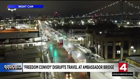 Freedom Convoy' disrupts travel at Ambassador Bridge