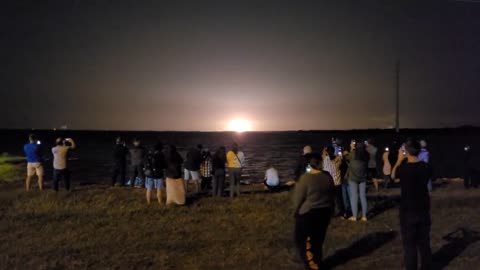 Crowds Watch SpaceX Launch First Commercial Moon Lander From Cape Canaveral, Florida