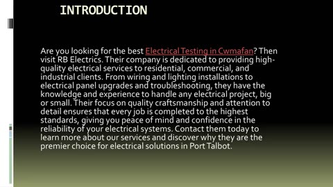Best Electrical Testing in Cwmafan