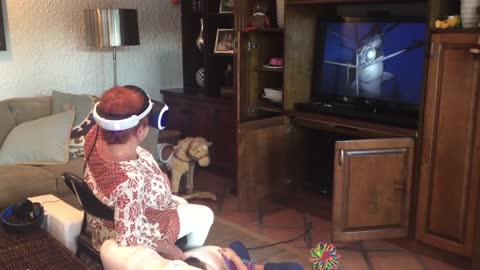 Grandma can't handle VR shark attack