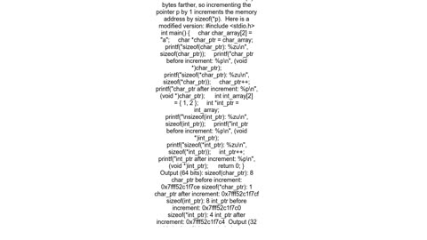 Why char pointer increments by one byte though its size is 8