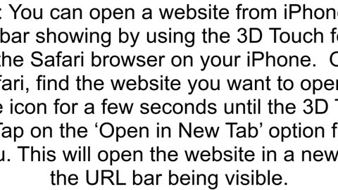 How yo open a website from iphone shortcut without url bar showing