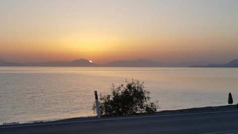 Greece gulf of Corinth sunrise