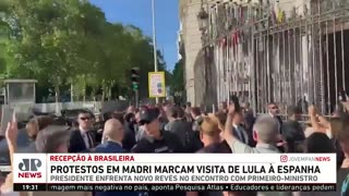 Protestos em Madri marcam visita de Lula à Espanha