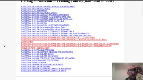 Discussing "Non-Resident Training Course" (NRTC) library of the US Navy