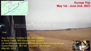 May 4th, 2023 Gullfoss Falls, 846, Iceland to Kerið crater, 805 Klausturholar, Iceland