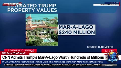 CNN Admits Mar-a-Lago Worth $240M, Fact Checked Trump's Claim of 'Way Over $18M' as FALSE Last Year