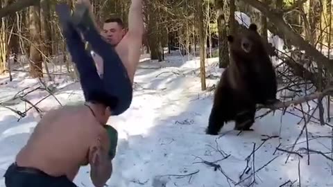 Two Men and Their Furry Gym Buddy