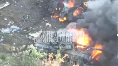 Destroyed tanks T-72EA, PT-91 Twardy and armored personnel carrier M113 of AFU