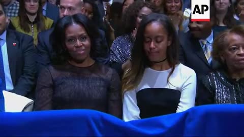 Obama Gets Emotional thanking his Wife, Family