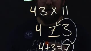 Multiply any 2-digit number by 11 in your Head | 43x11 | Minute Math Tricks Part 139 #shorts