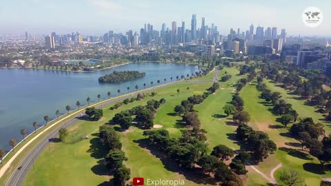 Melbourne, Australia 🇦🇺 4K UHD by Drone - Albert Park Lake Cinematic Film by Drone