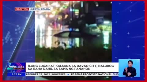 llang lugar, kalsada sa Davao City, nalubog sa baha dahil sa sama ng panahon