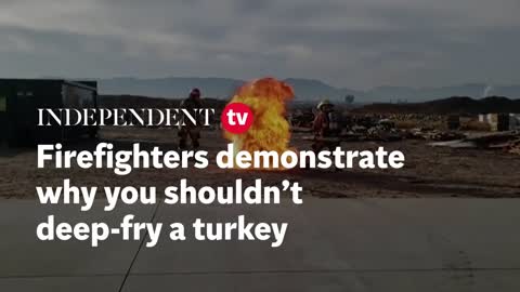Firefighters demonstrate why you shouldn't deep-fry a turkey in resurfaced clip