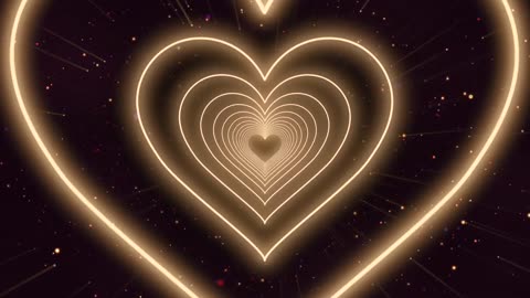 898. Neon Heart Tunnel🤎Brown Heart Background