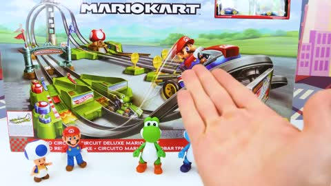 ¡Mario Kart Hotwheels Race Car Toy Video de aprendizaje para niños!