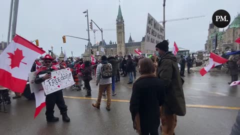 Current scene at Parliament Hill in Ottawa (02/02/2022)