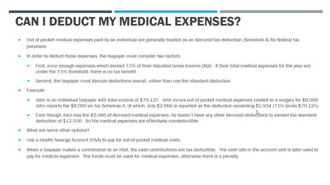 Can I Deduct my Medical Expenses on My Taxes?