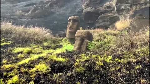 Iconic Easter Island statues damaged in wildfire