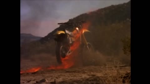 Yamaha YZ 465 goes up in flames