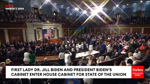 BREAKING NEWS- First Lady Dr. Jill Biden And President Biden's Cabinet Arrive For State Of The Union