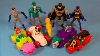 1993 McDONALD'S BATMAN THE ANIMATED SERIES SET OF 8 HAPPY MEAL KIDS TOYS COLLECTION VIDEO REVIEW