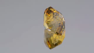 Citrine Gemstone Engraved with the Bitcoin Logo