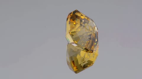 Citrine Gemstone Engraved with the Bitcoin Logo