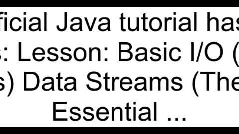 Is there a comprehensive list of Java IO stream classes and what they39re used for