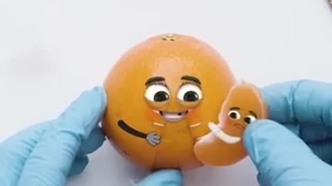 Orange C-Section - THE ENDING MADE ME CRY😢❤️ #fruitsurgery #shorts #asmr #animation #cute