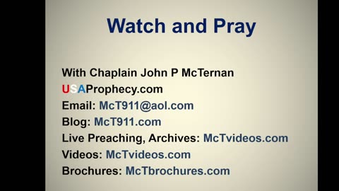 Watch and Pray and Teaching by Pastor Fred