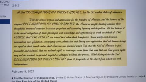 2nd Declaration of Independence Signed 7/4/2020 by President Trump. DJT returning & NESARA is HERE