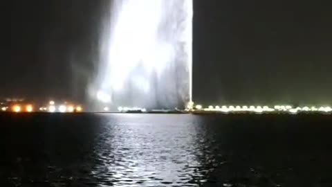 World's largest fountain in jeddah night view