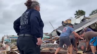 Someone Was Pulled Out Of The Rubble At Fort Myers Beach, FL After Hurricane Ian Destruction