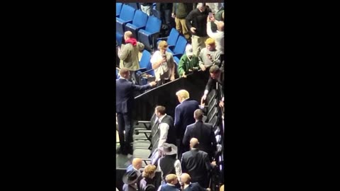 Trump at the NCAA Division I Wrestling Championships in Tulsa, Oklahoma