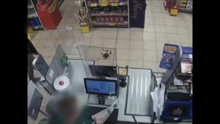 Man who was filmed threatening store staff with a knife jailed