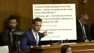 SEN. HAWLEY REVEALING CHILDREN BEING FORCED THROUGH THE HHS SYSTEM.