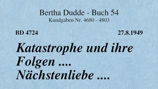 BD 4724 - KATASTROPHE UND IHRE FOLGEN .... NÄCHSTENLIEBE ....