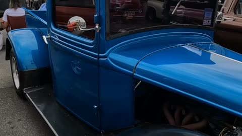 Blue and Black Model A Ford Truck