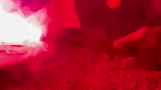 Protestors in Poland are burning russian flags