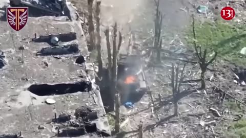 Paratroopers destroyed a Russian tank that bombed buildings in Bakhmut