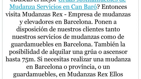 Consigue las mejores Grúas Montamuebles de Mudanza Servicios en Can Baró