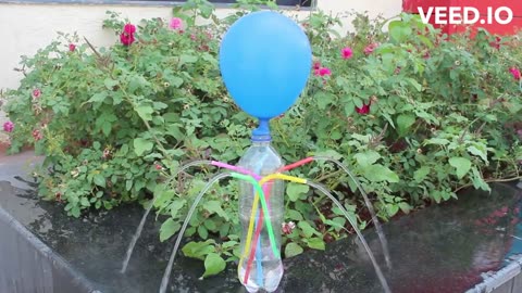 Pressure fountain with balloon - English