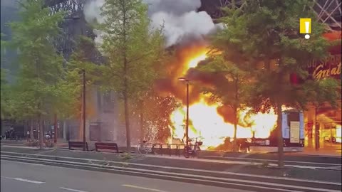 An Electric Bus Caught Fire After Battery Explosion in Paris