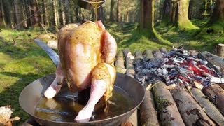 🔥Whole Chicken Prepared in the Forest🔥