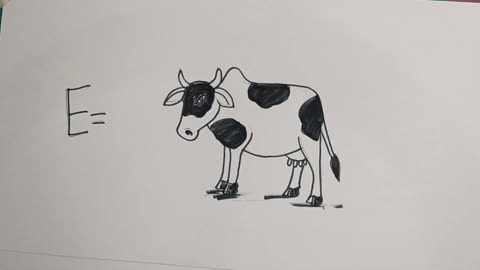 Cow Drawing by E