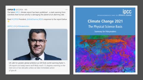 IPCC AR6 WG1 Report concludes 21st Century is only 1°C warmer than the coldest point of the past 10k years